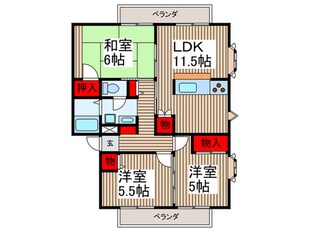 サンビレッジ仏子Bの物件間取画像